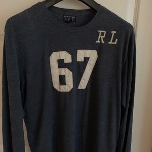 Ralph Lauren RL football Shirt Blue Size Large